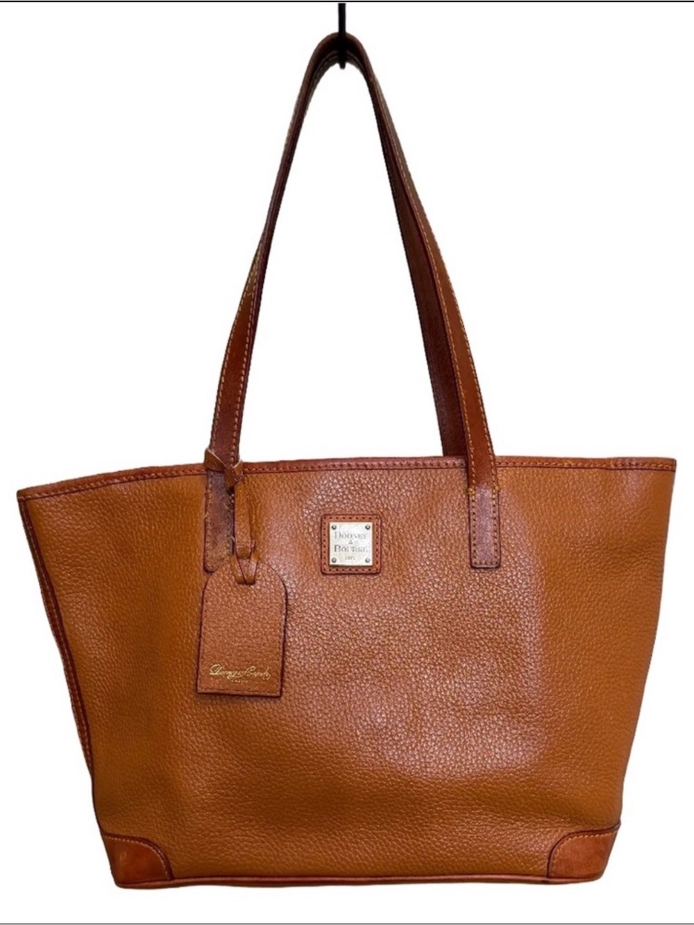 Dooney & Bourke Brown Pebble Leather Tote Charleston Bag Luxe Classic Shopper - Picture 4 of 13